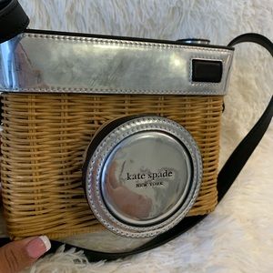 SOLD - Kate Spade wicker camera handbag